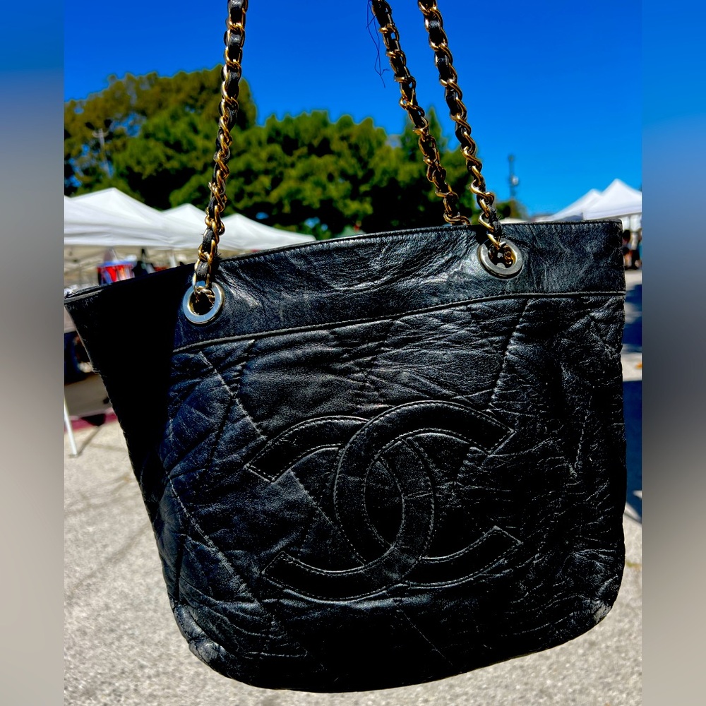 Vintage Black Leather Women's Bag